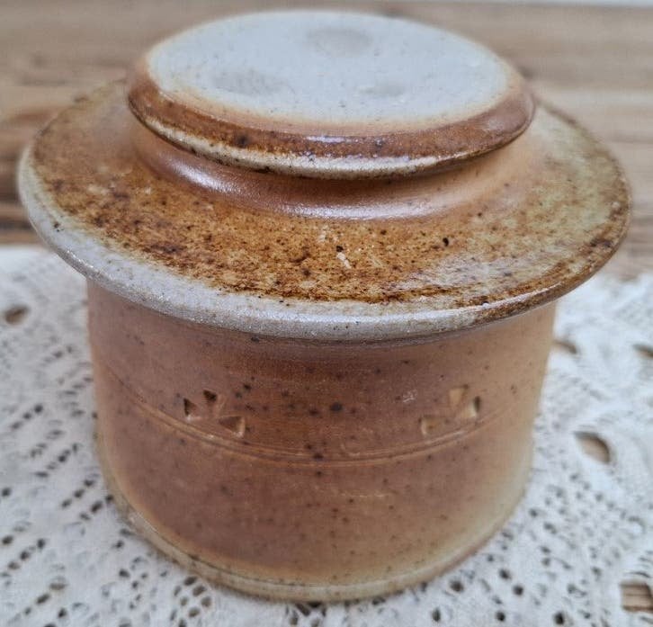 Vintage Franse gres boterpot, La Borne, Roland Bottani, Ophalen of Verzenden