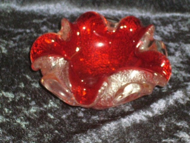 Murano Barovier & Toso Bowl / Zilvervlokken, Antiek en Kunst, Ophalen