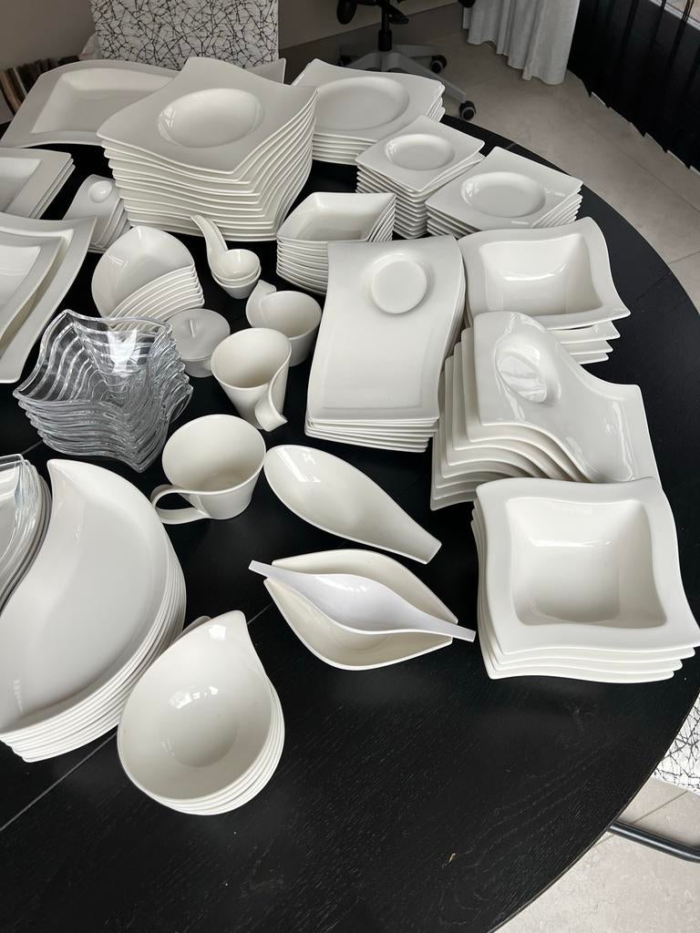 Villeroy & Boch New Wave en Flow servies heel veel items, Ophalen, Gebruikt, Overige stijlen, Porselein