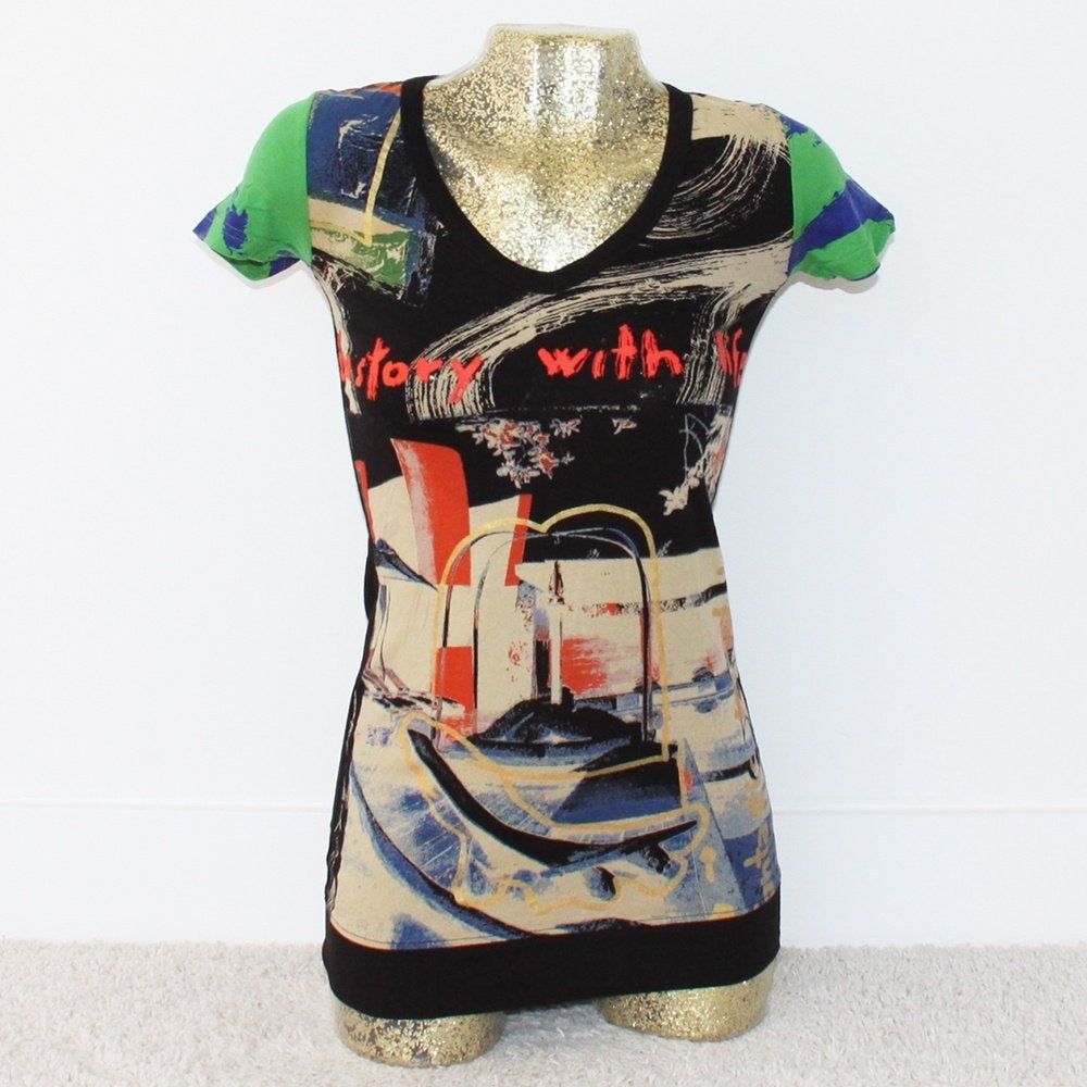 Super Leuk Desigual Shirtje (S) - 74 € 20,-, Meerkleurig, Ophalen of Verzenden, Zo goed als nieuw, Korte mouw