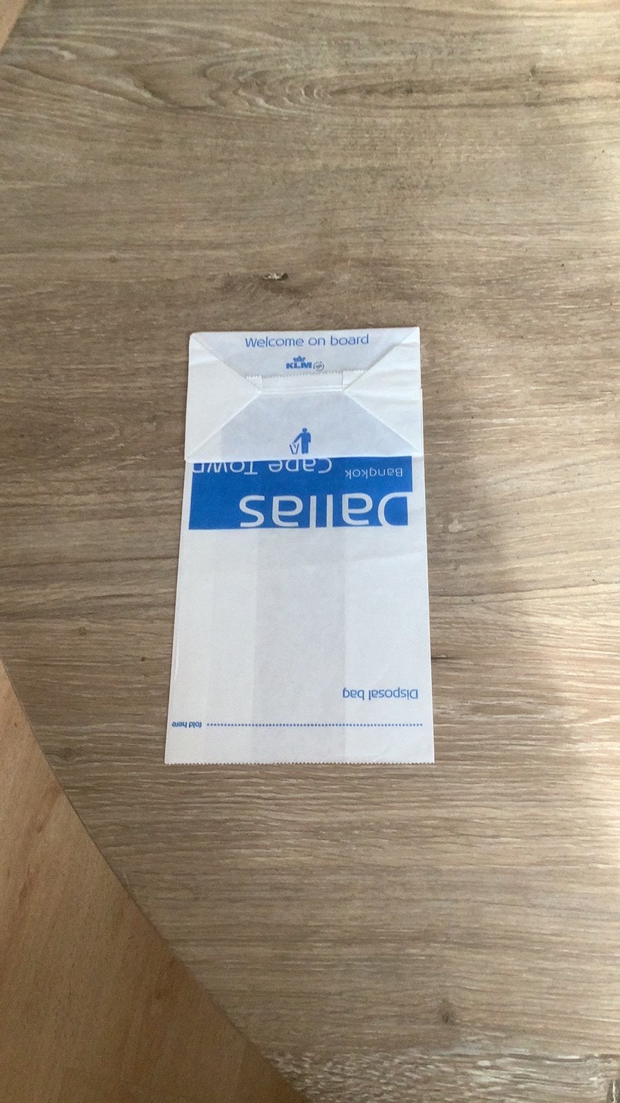 Luchtvaart waste bag afvalzakje kotszakje KLM, Ophalen of Verzenden, Zo goed als nieuw, Overige typen
