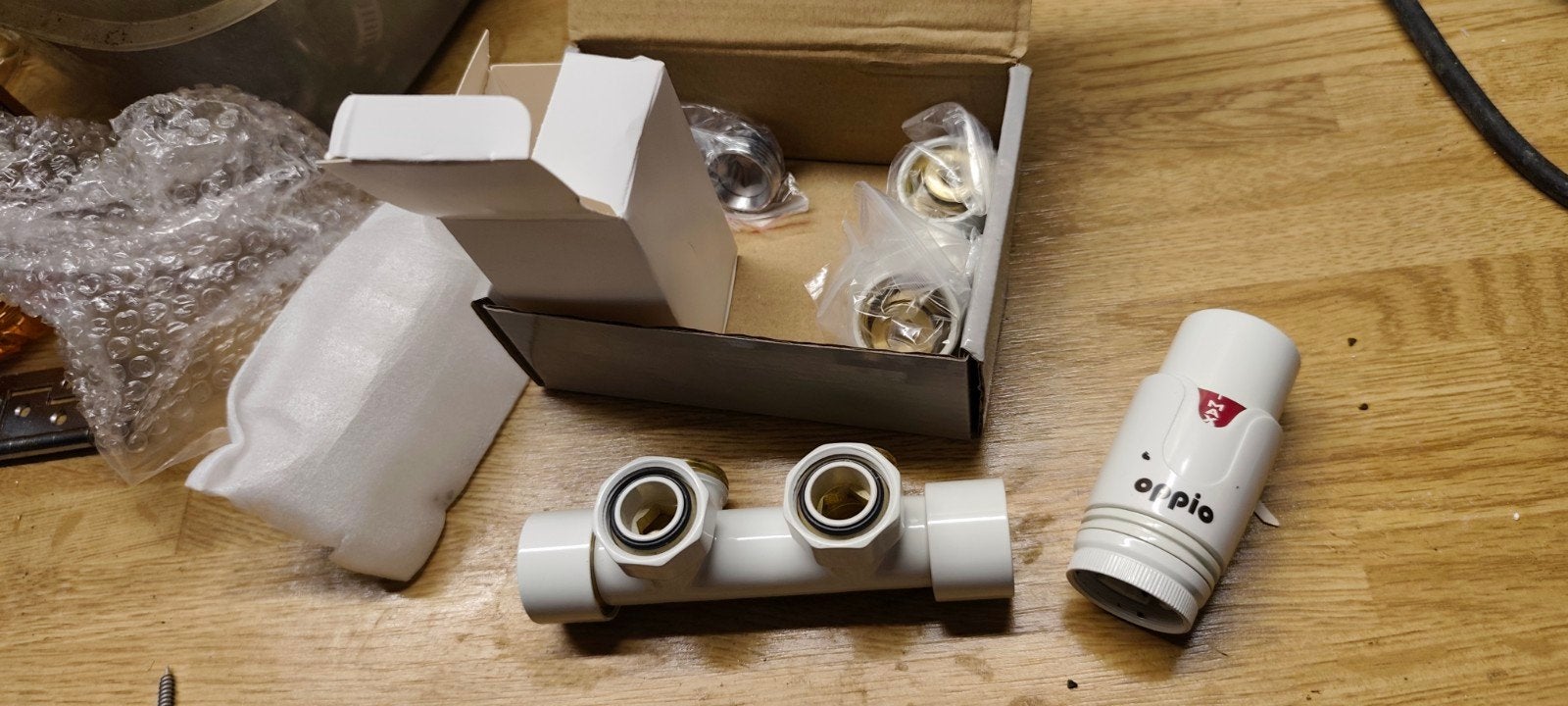 Oppio Universeel Onderblok Set Thermostatisch Haaks, Doe-het-zelf en Verbouw, Verwarming en Radiatoren, Minder dan 30 cm, Overige typen