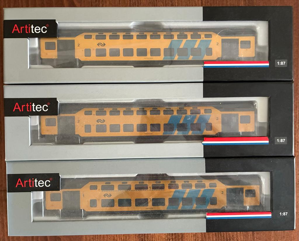 Artitec DDM1 3 dubbeldeksrijtuigen, Hobby en Vrije tijd, Modeltreinen | H0, Overige merken, Gelijkstroom, Ophalen of Verzenden