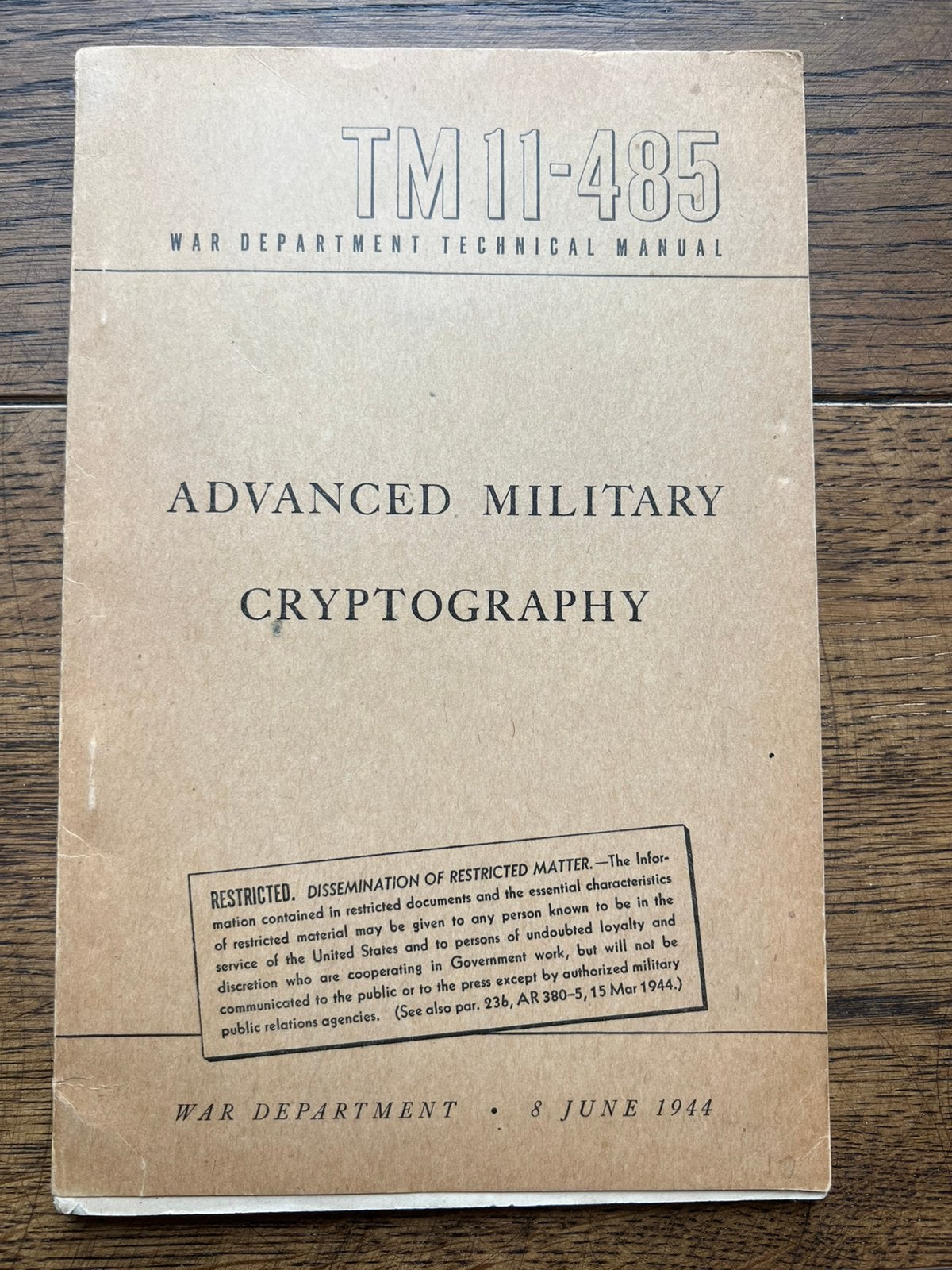 WO2 Amerikaans voorschrift code cryptografie cipher 1944, Amerika, Verzenden, Boek of Tijdschrift