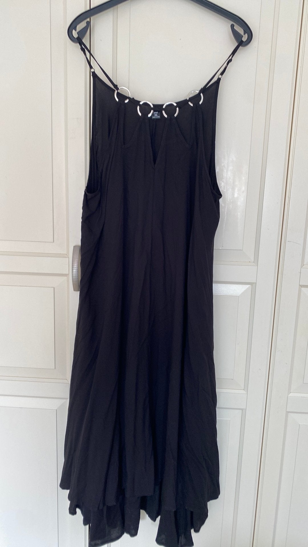 Shein zwarte wijde viscose A-lijn jurk met ringen 46, Verzenden, Nieuw, Zwart, Jurk