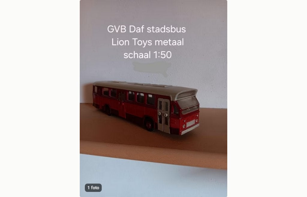 1:50 LionToys DAF Stadsbus., Ophalen, Zo goed als nieuw, Bus of Vrachtwagen, Lion Toys