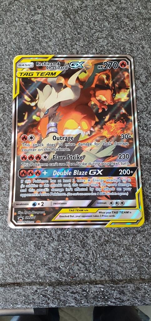 Reshiram & Charizard GX Tag Team promo SM 201 Jumbo fotolijs, Ophalen of Verzenden