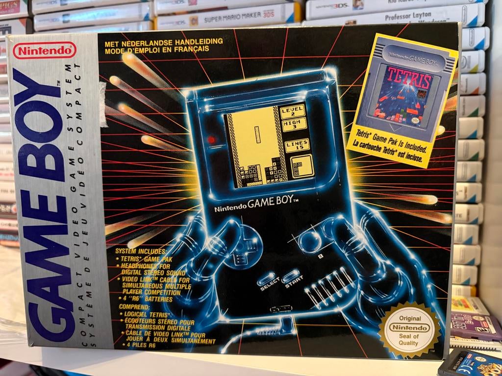 Unieke Originele Game Boy Classic met doos, inlay & Tetris, Ophalen of Verzenden, Zo goed als nieuw, Game Boy Classic, Met games