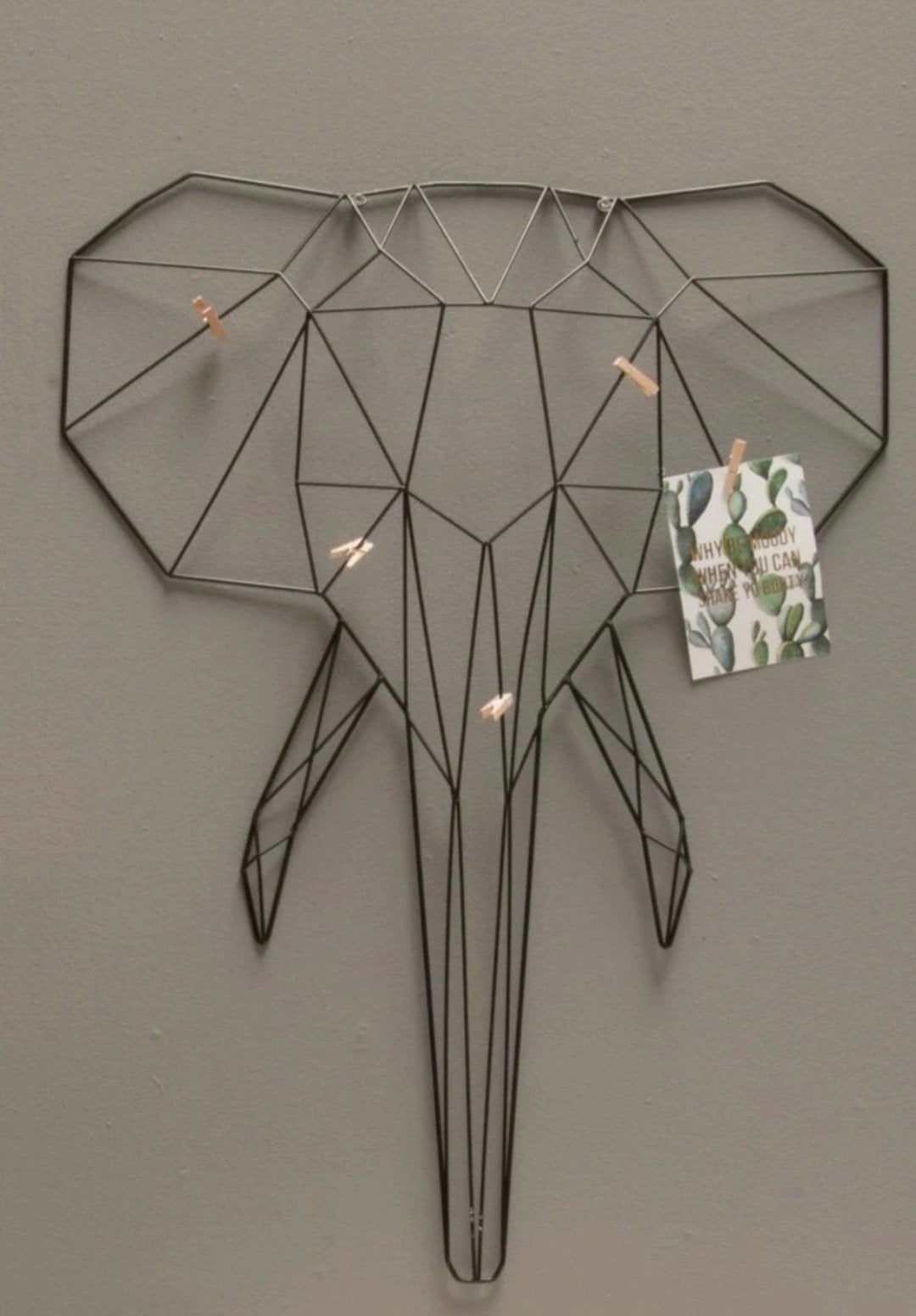 PT Living memorek olifant metaal zwart 58x80cm woondecoratie, Ophalen