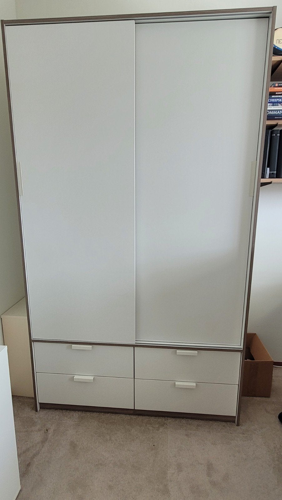 Kledingkast Ikea Trysil met schuifdeuren en lades, Ophalen, Met lade(s), 100 tot 150 cm, 200 cm of meer