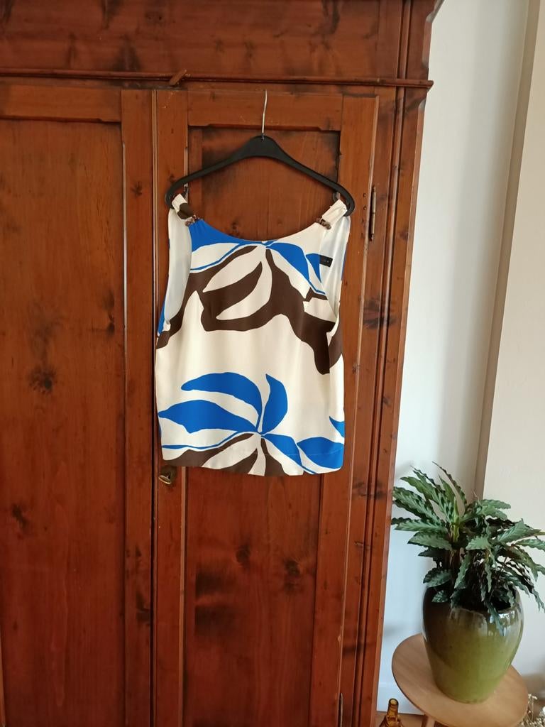 Zara mouwloze top offwhite -kobalt blauw heel apart Nieuw, Kleding | Dames, Tops, Maat 38/40 (M), Nieuw, Ophalen of Verzenden