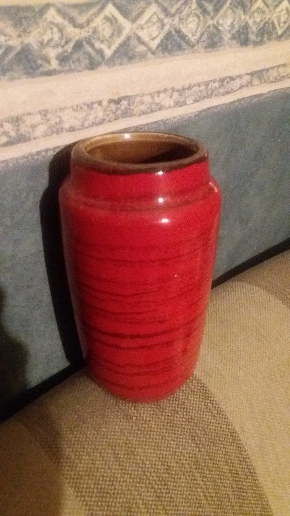 vintage rood germany vaasje, Ophalen of Verzenden