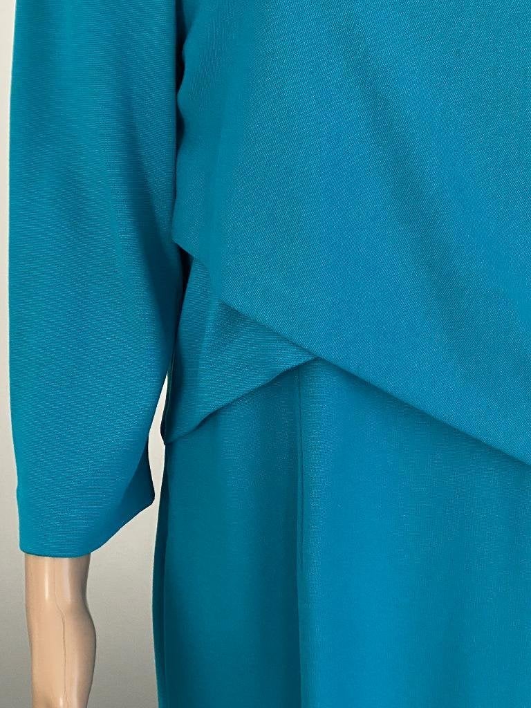 K79 Uta Raasch maat 44=L jurk blauw turquoise, Uta Raasch, Blauw, Maat 42/44 (L), Ophalen of Verzenden