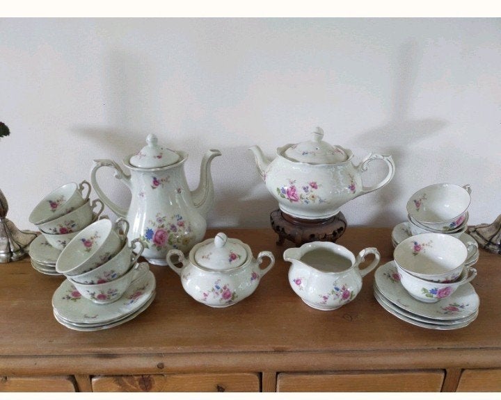 compleet koffie / thee servies, Mosa Barok, Roosjes, Ophalen of Verzenden