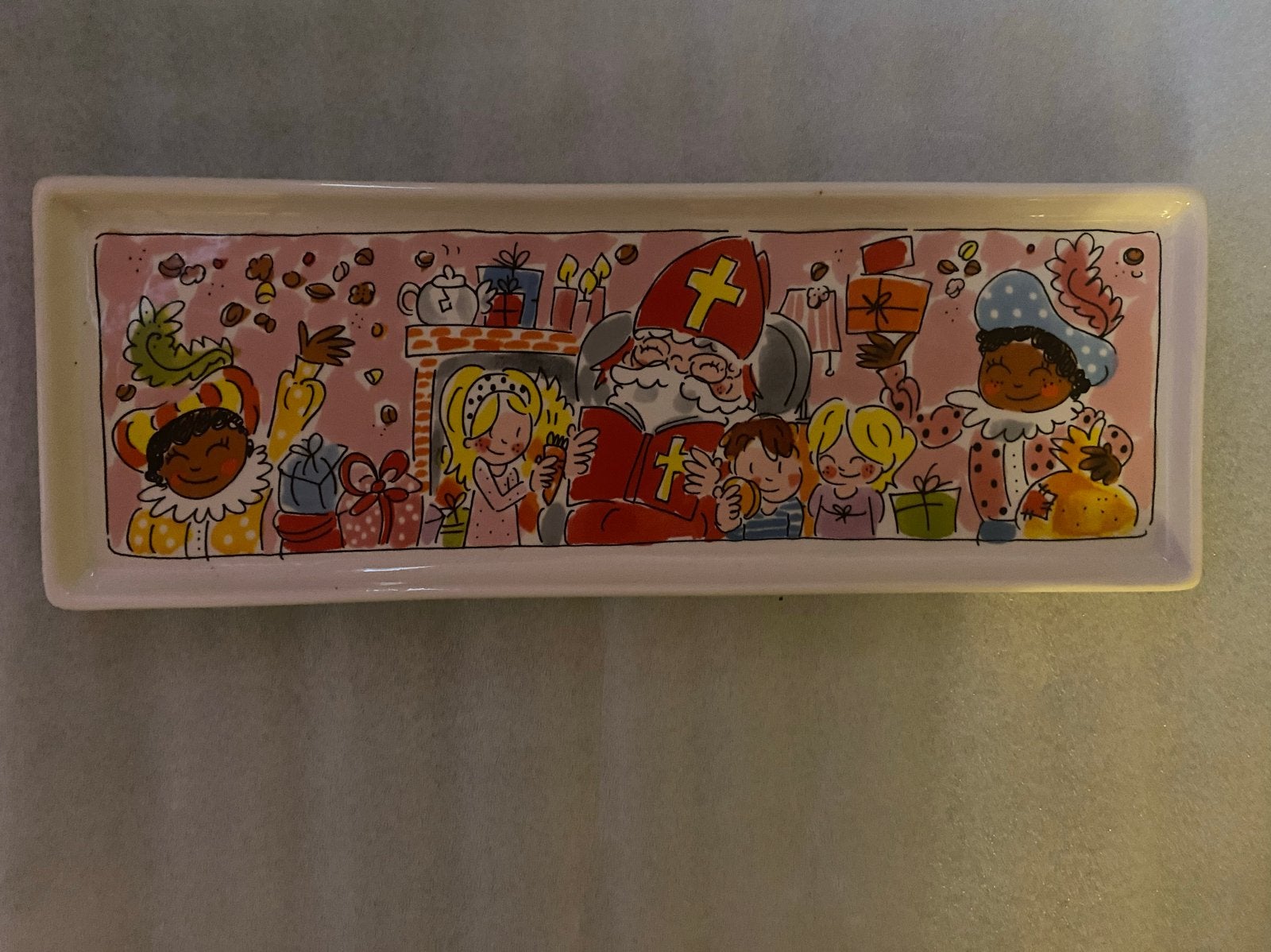 Blond Amsterdam Sinterklaas cakeschaal- oude lijn, Porselein of Keramiek, Schaal, Nieuw, Ophalen of Verzenden