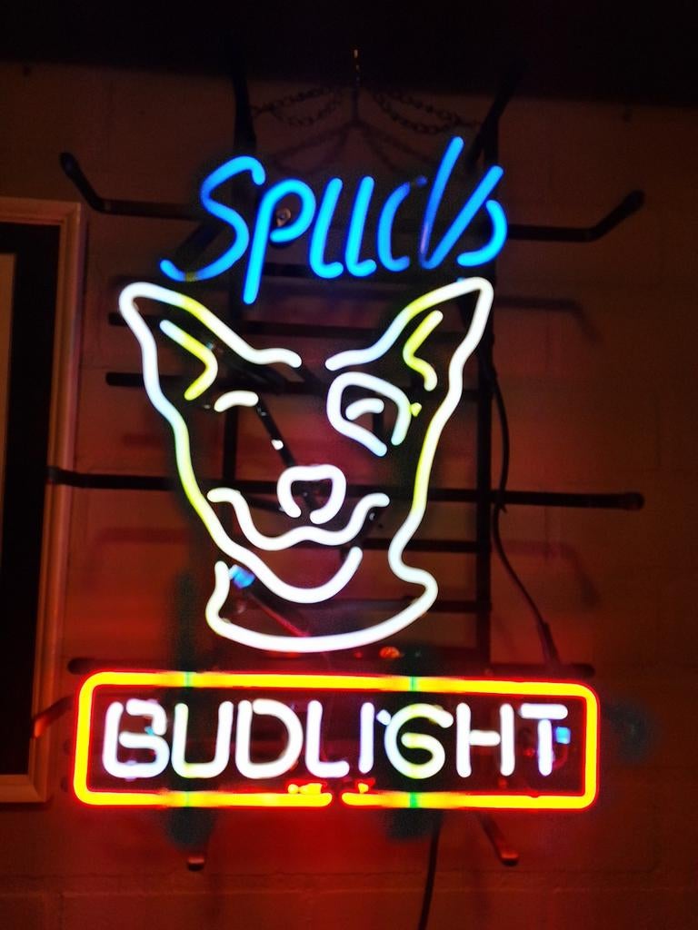Spuds Budlight Neon Reclamebord - Uniek Verzamelobject, Ophalen
