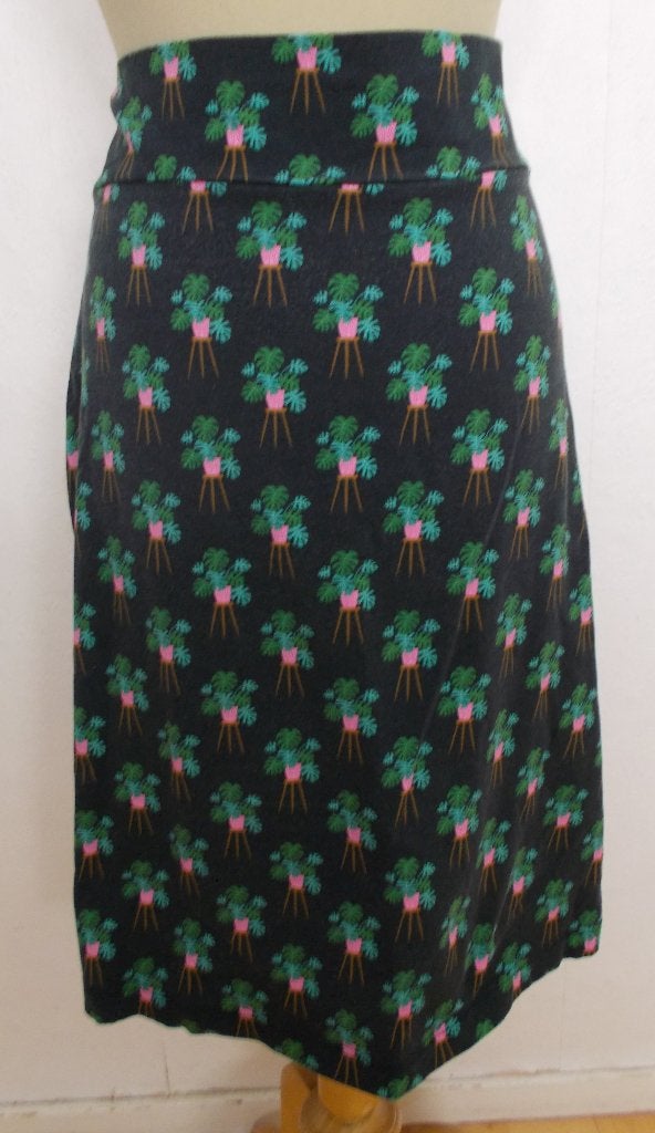 Grappig kamerplanten print rokje van Tante Betsy! M, Maat 38/40 (M), Bruin, Verzenden, Knielengte