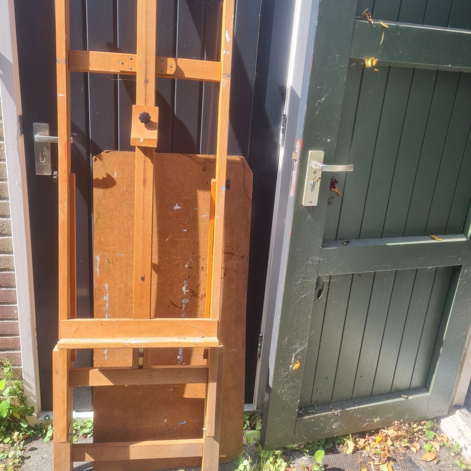 Grote houten schildersezel, Ophalen, Gebruikt, Ezel