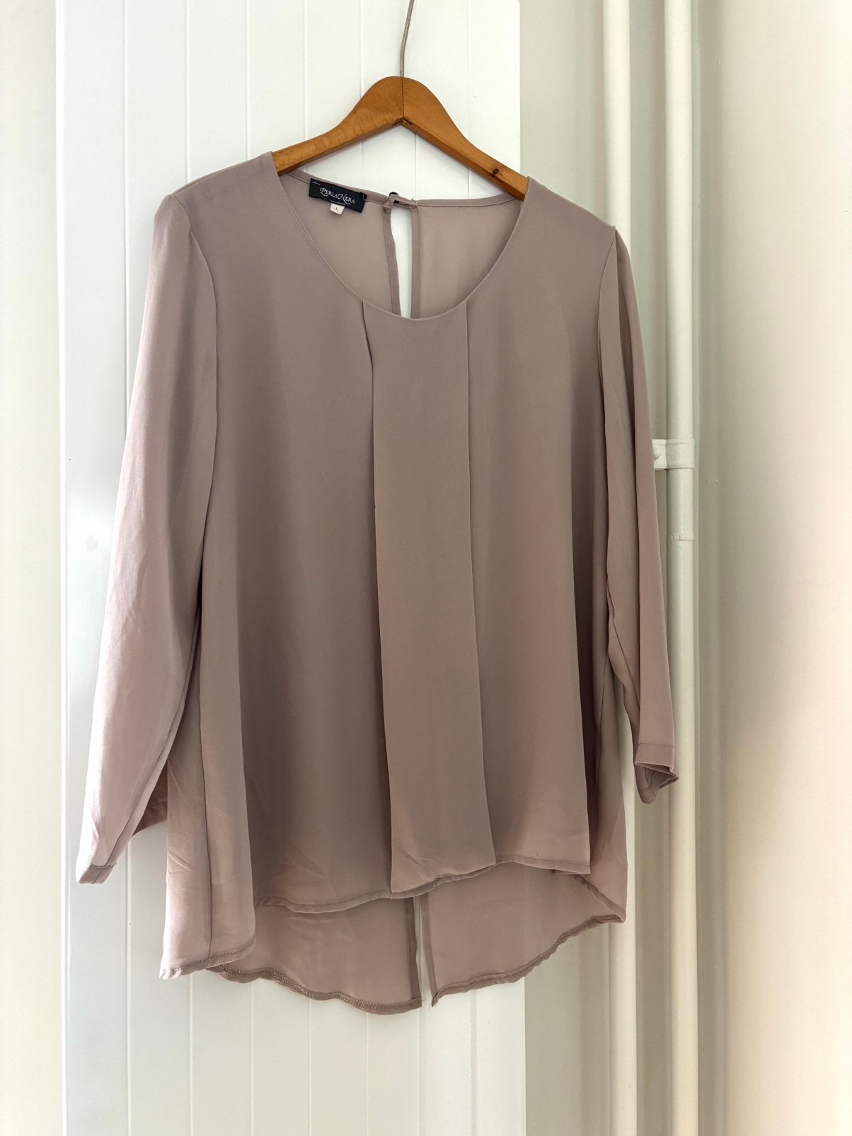 Perla Nera dames blouse lange mouwen - herfst top maat L, Ophalen of Verzenden, Zo goed als nieuw, Beige