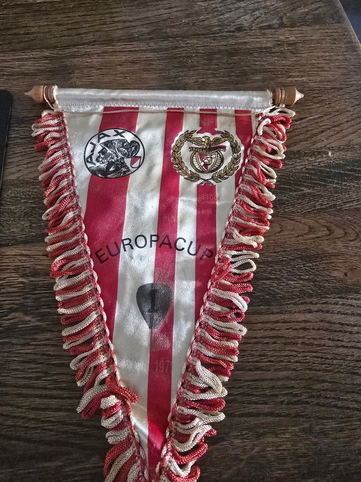Vintage Ajax Benfica Europacup Vaantje, Verzamelen, Ophalen of Verzenden, Gebruikt, Ajax