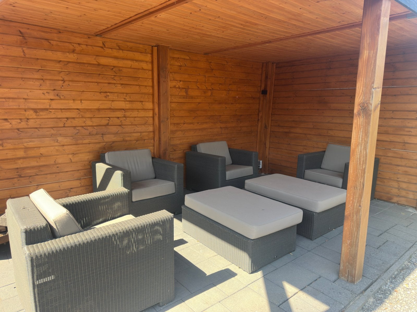 Borek loungset/tuinset, Tuin en Terras, Tuinsets en Loungesets, Ophalen, 4 zitplaatsen, Gebruikt, Stoel