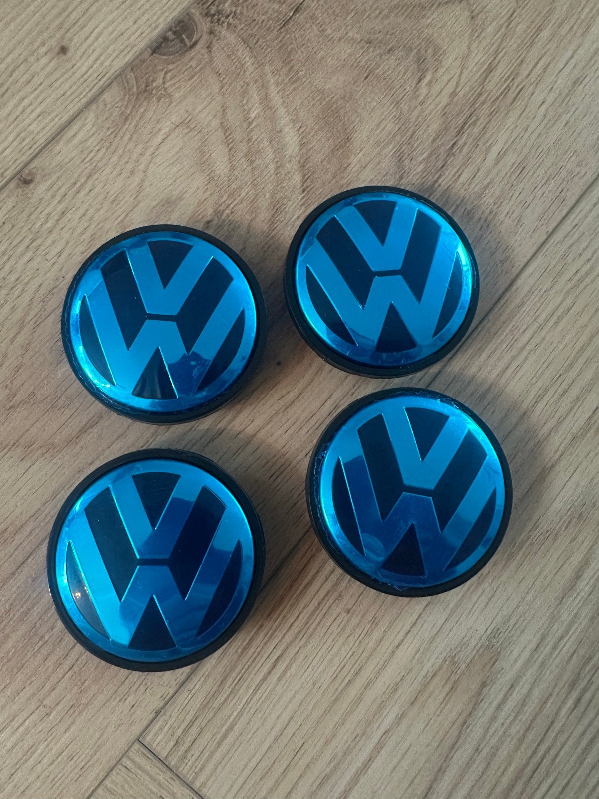 4x VW Naafdoppen 56mm Blauw -, Auto diversen, Wieldoppen, Nieuw, Ophalen of Verzenden