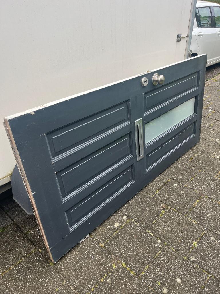 Voordeur hardhout, Doe-het-zelf en Verbouw, Deuren en Horren, Ophalen, Gebruikt, 80 tot 100 cm, Minder dan 200 cm