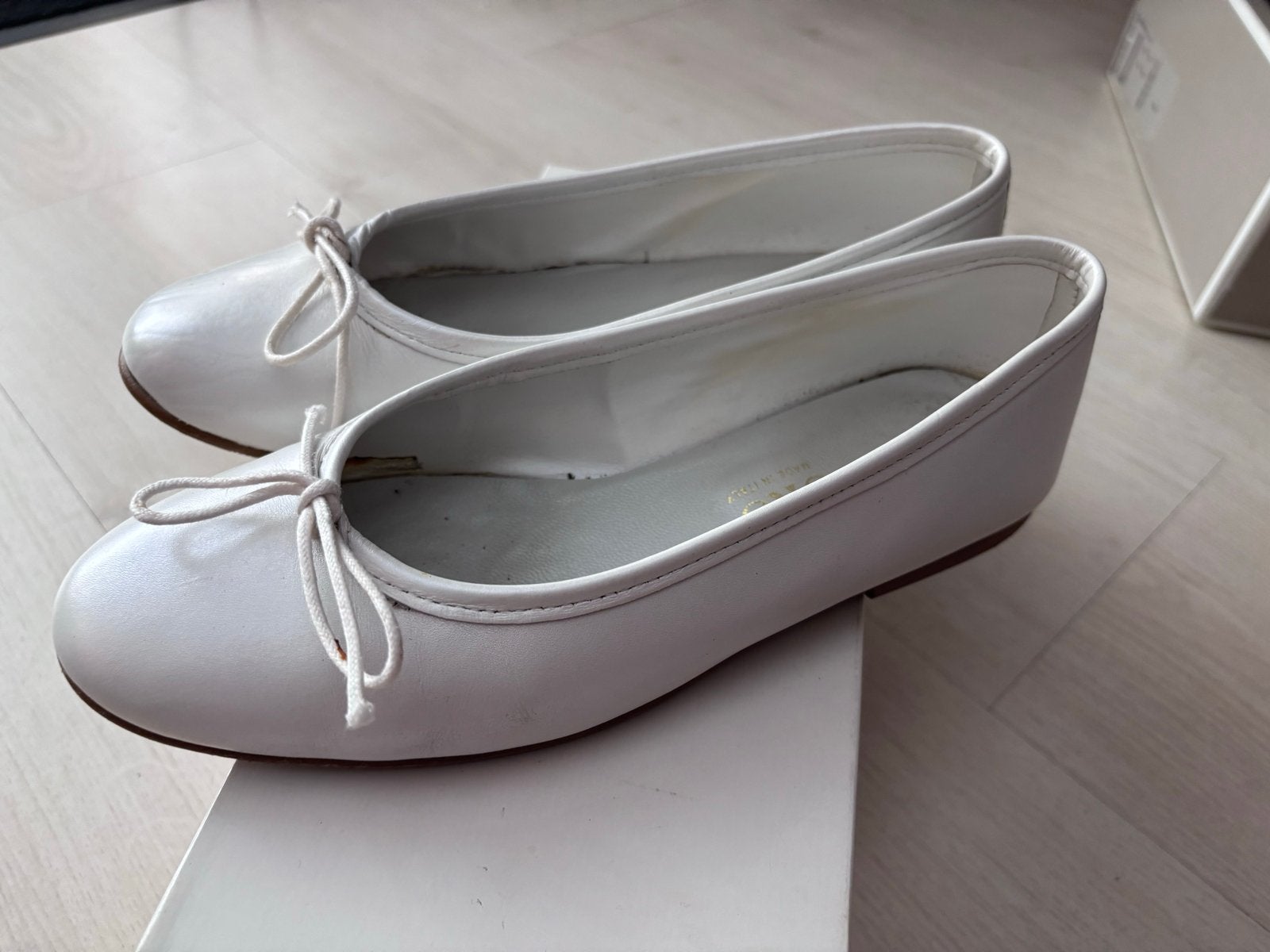 Ballerina's platte schoenen wit - Made in Italy, Ophalen of Verzenden, Gedragen, Wit, Ballerina's