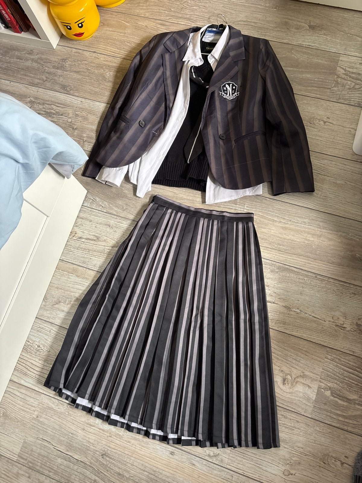 Wednesday Addams Outfit - Schooluniform, Maat 38/40 (M), Zwart, Ophalen of Verzenden, Gedragen