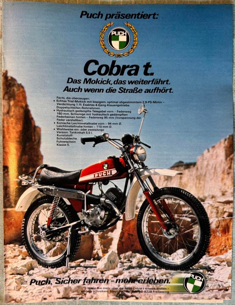 Advertentie 1977 Puch Cobra T, Verzenden, Zo goed als nieuw, Motoren