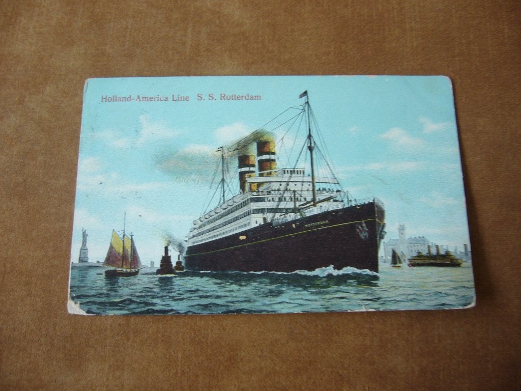 HOLLAND  - AMERICA LINE S.S. ROTTERDAM  BRIEFKAART  1911, Verzamelen, Ophalen of Verzenden, Voor 1920, Gelopen, Voertuig
