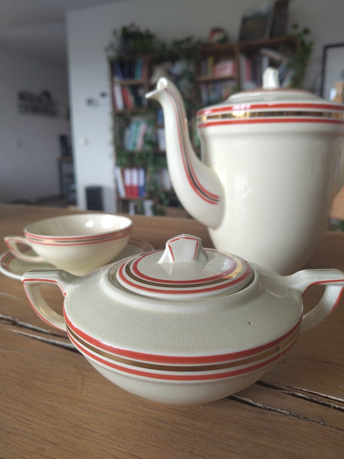 Vintage Belgisch theeservies - Manufacture Impériale, Antiek en Kunst, Antiek | Porselein, Ophalen