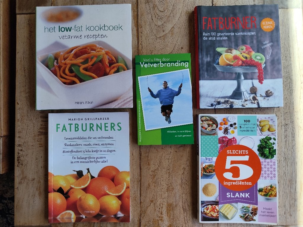 5 Kookboeken rondom vetverbranding en low-fat., Gelezen, Overige typen, Ophalen of Verzenden, Gezond koken