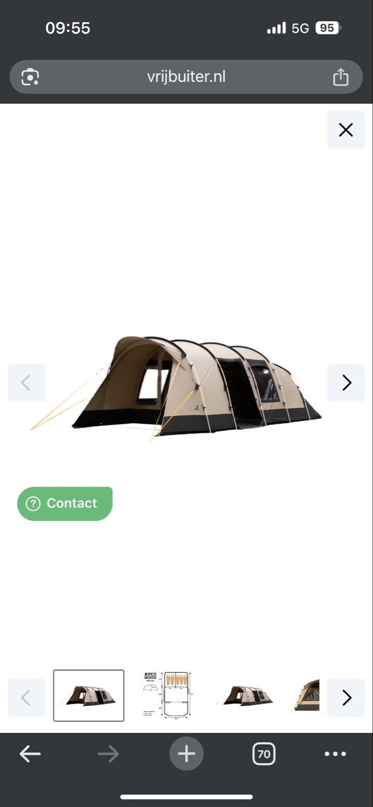 Ruime tunneltent voor 4-5 personen - Ideaal voor gezinnen, Ophalen, Gebruikt, Tot en met 6