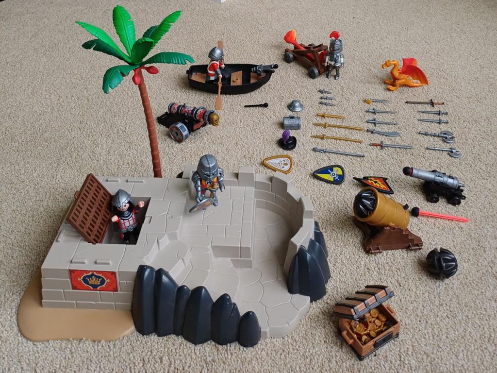 Playmobil Ridders en Piraten Eiland Set met Accessoires, Ophalen of Verzenden, Gebruikt, Complete set