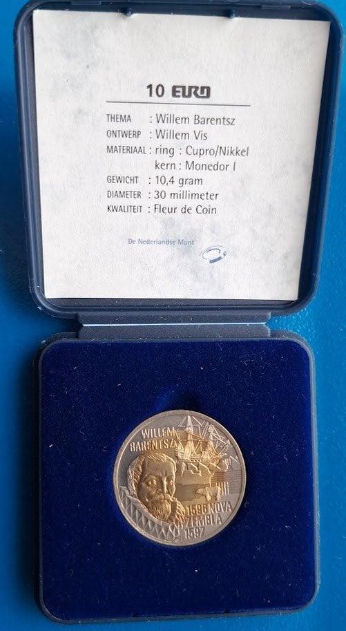 Penning 10 Euro Willem Barentsz - 1996, Verzenden, Overige materialen, Nederland