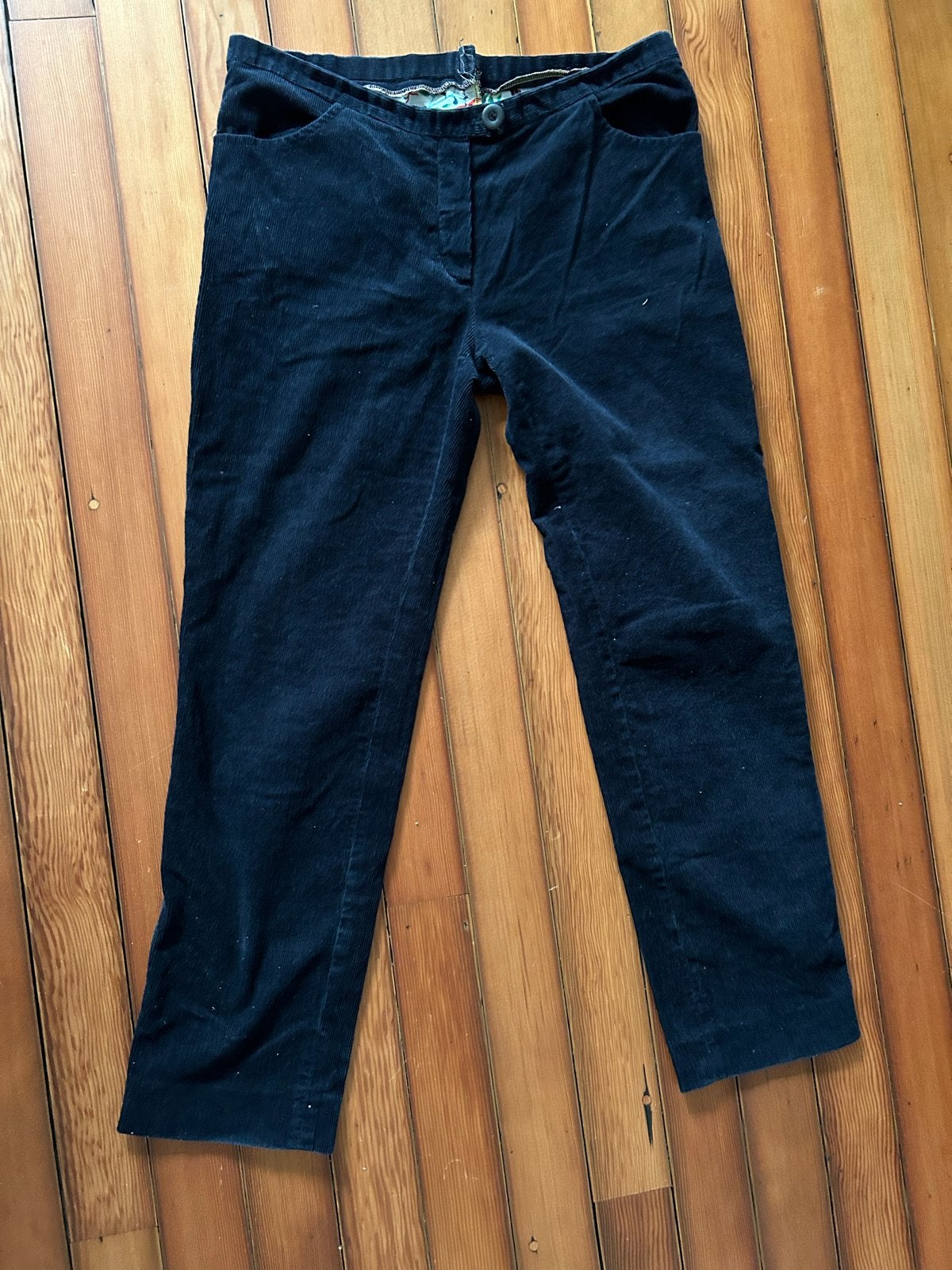 Donkerblauwe corduroy dames broek maat 44, Blauw, Maat 46/48 (XL) of groter, Ophalen of Verzenden, Lang