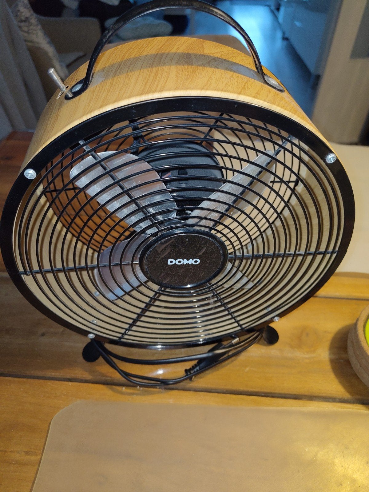 DOMO DOS145 Tafelventilator - Luxe Houtlook - 25W, Ophalen of Verzenden, Zo goed als nieuw, Tafelventilator