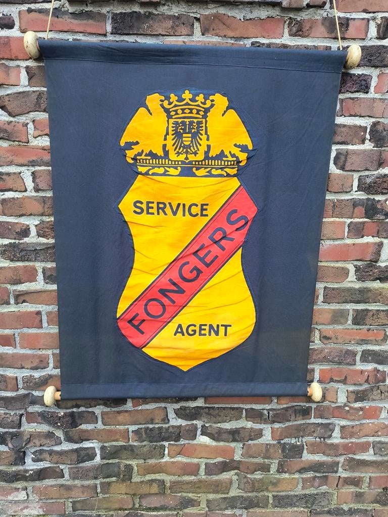 Uniek vaandel Fongers, Ophalen of Verzenden, Zo goed als nieuw, Reclamebord
