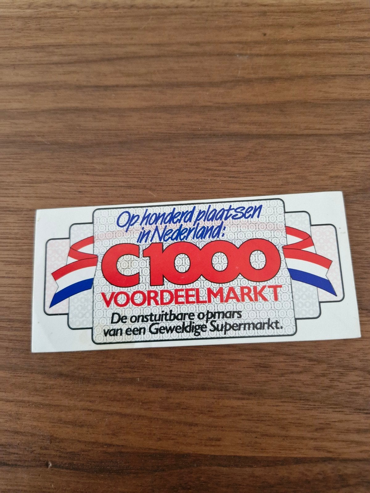 8477 C1000 Voordeelmarkt Sticker - Zeldzaam Verzamelobjec, Verzamelen, Stickers, Gebruikt, Winkel of Supermarkt, Ophalen of Verzenden