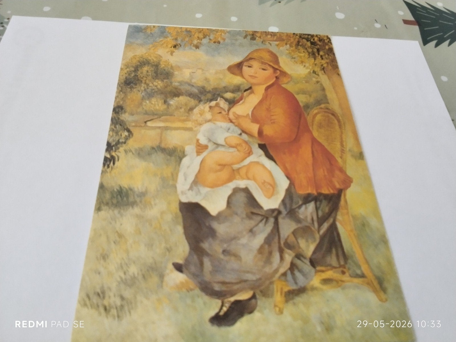 Renoir - Moeder en kind, 1885 - Kunst ansichtkaart, Ophalen of Verzenden