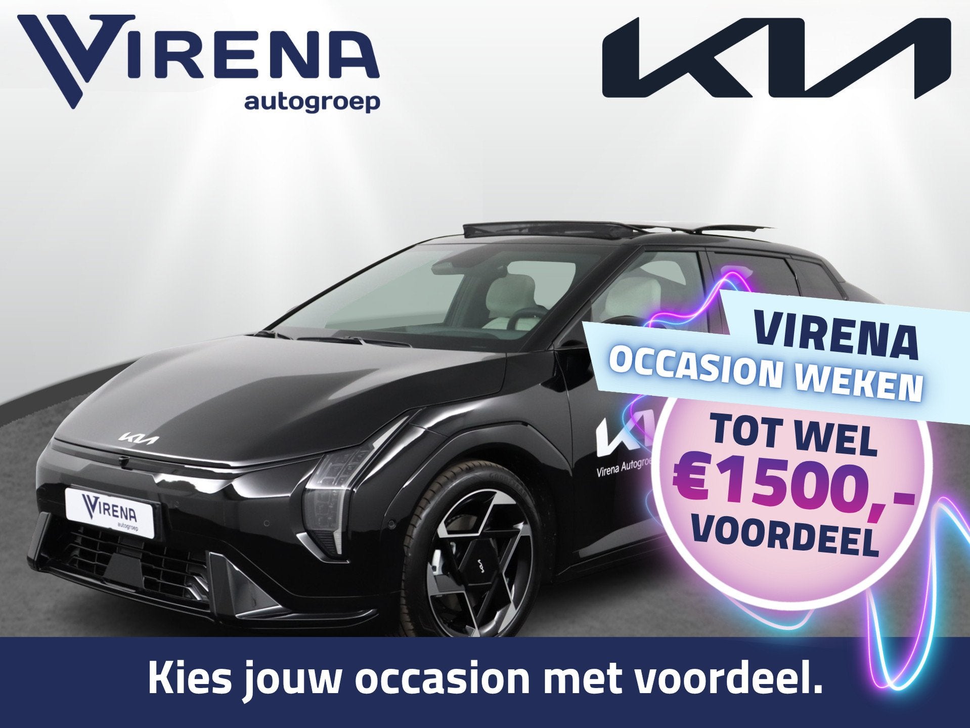 Kia EV4 Fastback GT-PlusLine 81.4 kWh - Stoelverwarming/vent, Auto's, 1800 kg, Zwart, 33 min, Zwart