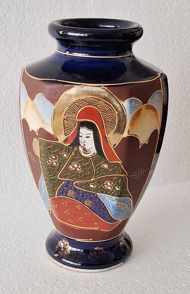 Japanse Satsuma kobaltblauwe porceleine vaas (lot 4), Antiek en Kunst, Ophalen of Verzenden