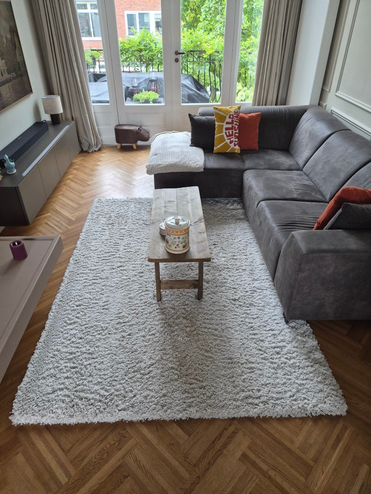 vloerkleed gebroken wit, Ophalen, Gebruikt, Wit, 150 tot 200 cm