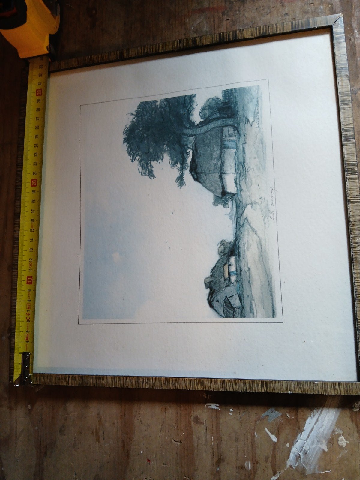 Schikderij = prent van 'Mulle Zandweg' - Gesigneerd, Antiek en Kunst, Ophalen of Verzenden, Gesigneerd