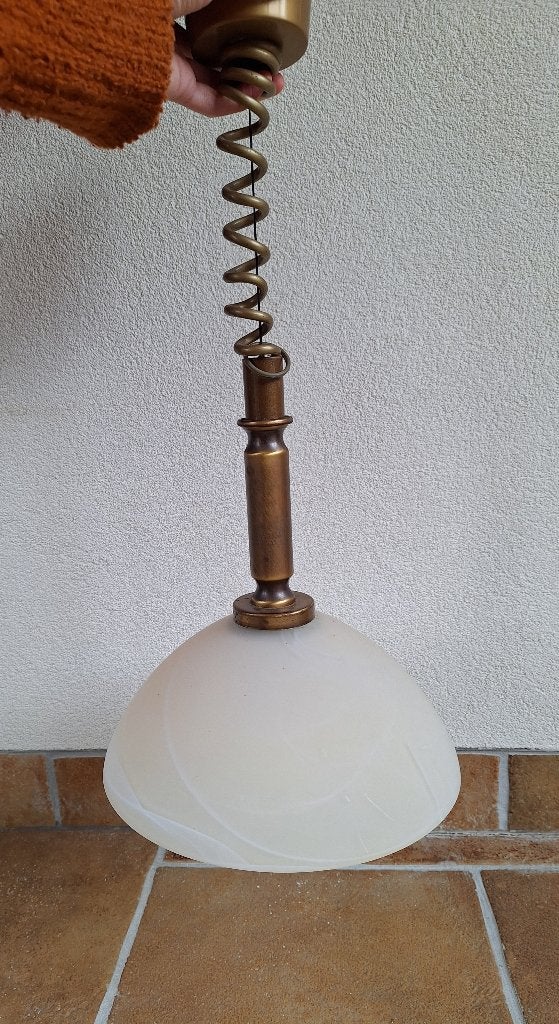 Stevige, Glazen Hanglamp, Ophalen of Verzenden, Gebruikt, Glas