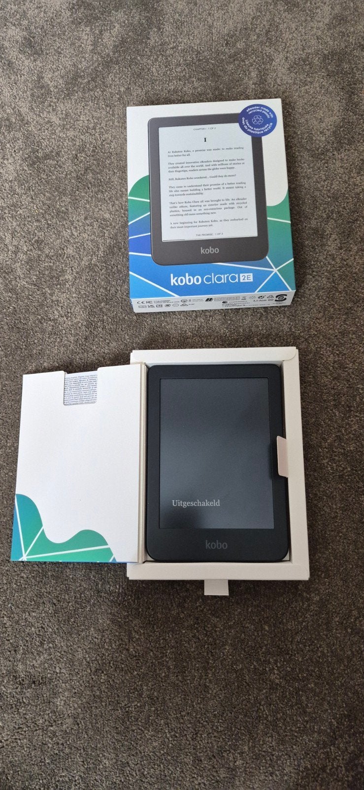 Kobo Clara 2E e-reader als nieuw met doos en kabel, Ophalen of Verzenden, Zo goed als nieuw