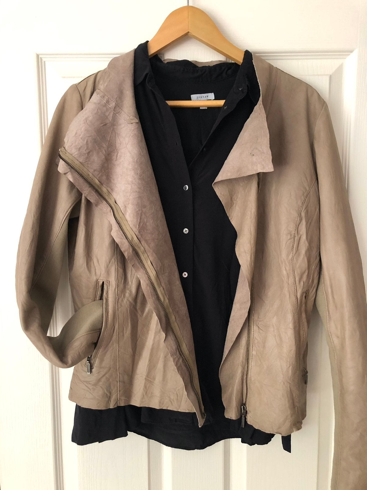 Echt leren jasje, Kleding | Dames, Jasjes, Kostuums en Pakken, Ophalen of Verzenden, Zo goed als nieuw, Maat 38/40 (M), Bruin