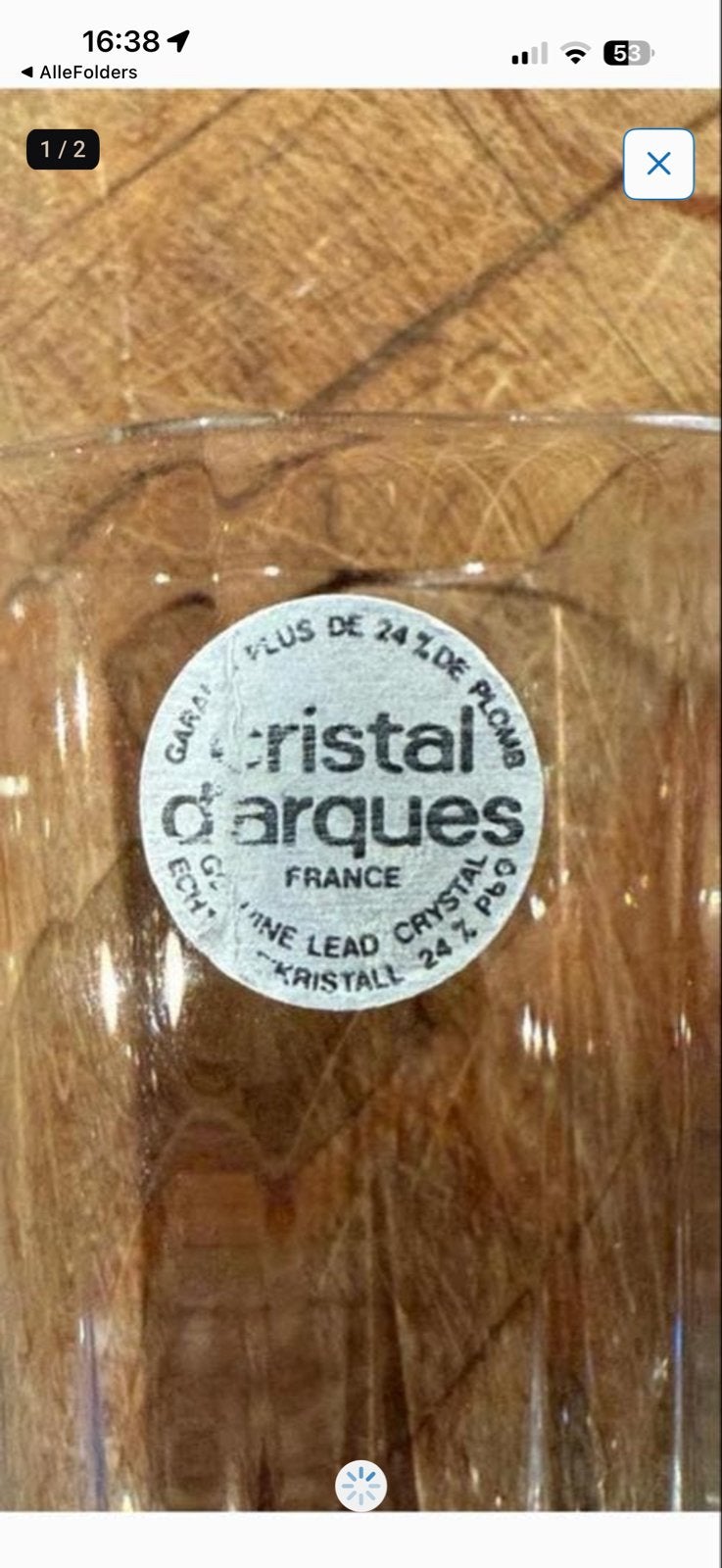 Cristal d'Arques Loodkristal Glas - Vintage, Antiek en Kunst, Ophalen