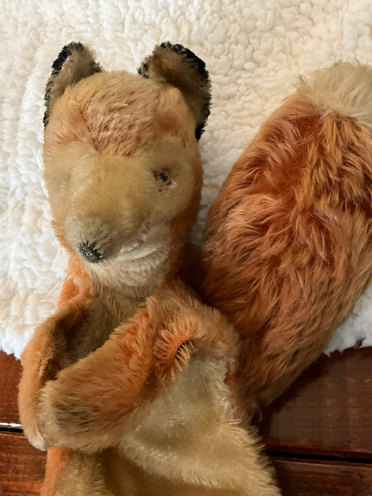 Prachtige antieke handpop van steiff een vosje, Ophalen of Verzenden